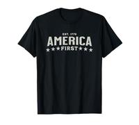 Est. 1776 America First Patriotic Stars Proud 4th of July T-Shirt