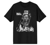 Est 1975 Holy Smoke Flames Crop T Shirt Iron Maiden Black S