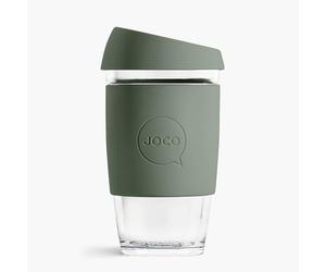 EST 2012 UBERSTAR BARWARE & GIFTS JOCO Glass Reusable Coffee Cup (Desert Sage, Large (16oz))