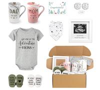 Est 2025 Parent Gift Set, Pregnancy Announcement Gift, Couples Gift, First Time for Baby Shower, Gender Reveal Mugs for Mom and Dad, Decision Coin, Frame