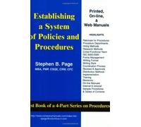 Establishing a System of Policies and Procedures