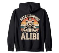 Establishing My Alibi Bear Mornings Zip Hoodie