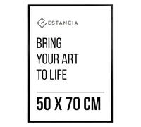 Estancia Black Pine Wood Photo Frame 50x70 cm with Shatterproof Acrylic Glass | Modern 50 x 70 cm Wooden Picture Frame