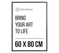 Estancia Black Pine Wood Photo Frame 60x80 cm with Shatterproof Acrylic Glass | Large Modern 60 x 80 cm Wooden Picture Frame