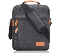 Estarer 9-11 Inch Tablet Bag, Small Canvas Shoulder Bag Men, Water-Resistant Crossbody Satchel Bag for iPad Air M2/iPad Pro M4 2024, iPad 9/8/7th 10.2, iPad 10th 10.9, iPad Air 5/4th 10.9, Dark Gray
