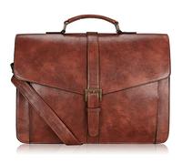ESTARER Briefcase Men's PU Leather Work Bag Large 17.3 Inch Laptop Shoulder Bag for Work, Office, Business, Teacher Bag