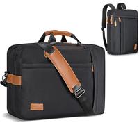 Estarer Convertible Laptop Messenger Bag 17-17.3 Inch Mens Computer Bag Canvas Satchel Briefcase Backpack Rucksack for Work Office Travel