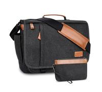 Estarer Laptop Messenger Bag 17.3 Inch Mens Large Satchel Shoulder Bag with Pencil Case for Work School(Dark Grey)