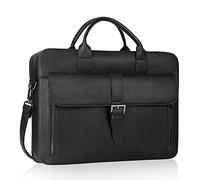 Estarer Mens Leather Briefcase 15.6 Inch Laptop Bag Satchel Messenger Shoulder Bag for Work Office Gifts For Him