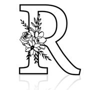 ESTART 12" Black Metal Letter Wall Decor, Visual 3D Letter Sign Wall Decor Large Alphabet Decorative Farmhouse Hanging for Living Room Bedroom Office Party (R)