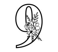 ESTART 12 Inch House Numbers Metal Wall Decor, Floating House Numbers, Rustic Flower House Address Number Metal Signs, Large Number Address Plaque Wall Hanging Decoration for Home Yard Garden Outdoor