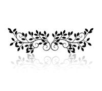 ESTART 2 Pieces Metal Tree Leaf Wall Decor Vine Olive Branch Leaf Wall Art Wrought Iron Scroll Sculptures for above Door, Living Room, Bathroom, Hallway, Office, Indoor and Outdoor Decoration (Black)