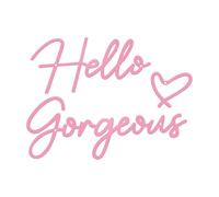 ESTART Hello Gorgeous Metal Wall Art Decor Black Modern Hello Gorgeous Signs Farmhouse Metal Wall Art Hanging Decoration for Home Bathroom Living Room Bedroom Office Hotel Wall Decoration (Pink)