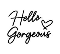 ESTART Hello Gorgeous Metal Wall Art Decor Black Modern Hello Gorgeous Signs Farmhouse Metal Wall Art Hanging Decoration for Home Bathroom Living Room Bedroom Office Hotel Wall Decoration (Black)