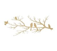 ESTART Metal Birds Wall Art, Metal Vivid Birds on Branch Silhouette Wall Decor Gold Leaves with Bird Outdoor Hanging Wall Sculpture for Home Living room Bedroom Balcony Garden (Gold, Large)