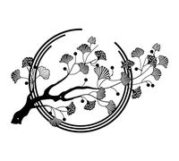 ESTART Metal Ginkgo Tree Leaf Wall Art, Black Wall Decoration Creative Handmade Wall Sculpture is Suitable for Home Living Room Bedroom Kitchen Study Office (Black)