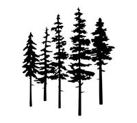 ESTART Metal Pine Tree Wall Art, Metal Tree Wall Decor, Nature Rustic Farmhouse Cabin Decor, Forest Wall Art for Home Living Room Bedroom Office Indoor and Outdoor Decoration (Black)