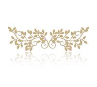 ESTART Metal Tree Leaf Wall Decor, 2 Pcs Vine Olive Branch Leaf Wall Art Ornament Iron Scroll Sculptures for above Door, Living Room, Bathroom, Hallway, Office, Indoor and Outdoor Decoration (Gold)