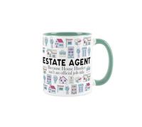 Estate Agent Mug - Humorous Realtor Property Sales Themed Novelty Gifts - Tea/Coffee Hot Drinks Turquoise Ceramic Cup Present