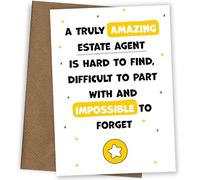 Estate Agent Thank You Card - Impossible to Forget - Appreciation Card for Estate Agent to Express Thanks to Him or Her - Leaving, Retirement