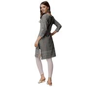 Estationeryhouse Chikankari Cotton Indian Kurti with Lining For Women Summer Dress Kurta Long Sleeve with Sequins work on Front and Back (No Bottoms Included) (M(40), Black)