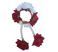 Estationeryhouse Floral Kalira Mehndi Hand Bracelet, Hair Bun Accessory, Artificial Flowers on Bangle with Beads, Traditional South Asian Wedding (Maroon)