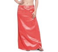 Estationeryhouse Satin Silk Saree Petticoat Solid Inskirt Underskirt Skirt Indian Sari Inner wear (UK, Alpha, One Size, Regular, Regular, Dark Peach)