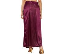 Estationeryhouse Satin Silk Saree Petticoat Solid Inskirt Underskirt Skirt Indian Sari Inner wear (UK, Alpha, One Size, Regular, Regular, Wine)