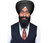 Estationeryhouse Traditional Punjabi Sikh Turban Pagg, Dastar Full Voile Sardarji Patka Headcover (Black, 6.5 meter)