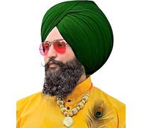 Estationeryhouse Traditional Punjabi Sikh Turban Pagg, Dastar Full Voile Sardarji Patka Headcover (Dark Green, 5 meter)