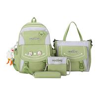 ESTCNK 4pcs Cartoon Nylon School Backpack Shoulder Bags Travel Daypacks Bookbag Pencil for Case