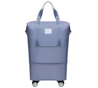 ESTCNK Expandable Dry Wet Separation Duffle Bag Large Capacity Travel Bag with Wheels, Light Blue