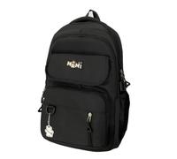 ESTCNK Modern School Bags Nylon Book Bag for Teenage Girl Spacious Storage Space Student Campus Laptop Backpack Casual Daypack, Black, Black