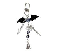 ESTCNK Unique Halloween Bat Spirit Cellphone Strap Festive Keychain Beaded Bag Keyring, Ghost Syringe 1, As detailed description