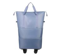 ESTCNK Waterproof Travel Bag with Pulley Large Capacity Portable Rolling Luggage Bag, Blue, Blue