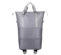 ESTCNK Waterproof Travel Bag with Pulley Large Capacity Portable Rolling Luggage Bag, Gray