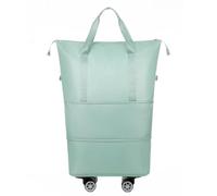 ESTCNK Waterproof Travel Bag with Pulley Large Capacity Portable Rolling Luggage Bag, Green