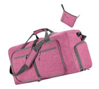 ESTCNK Women's Big Foldable Sports Bag Practical Nylon For Travel And Sports Large Capacity Shoulder Bag Casual Handbag, Pink