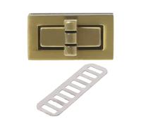 ESTDKMNOS Closures Metal Bag Turn Lock Clasp, Rectangle Twist Lock Clasp Multicolor 3.1x1.7cm 3 pcs(Bronze)