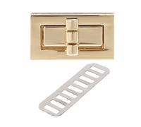 ESTDKMNOS Closures Metal Bag Turn Lock Clasp, Rectangle Twist Lock Clasp Multicolor 3.1x1.7cm 3 pcs(Gold)