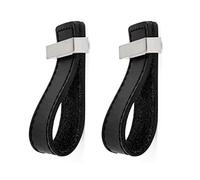 ESTDKMNOS Hidden Kitchen Cupboard Edge Pulls， Leather Furniture Handles 2Pcs Black Concealed Pull Brass Nuts Hole Distance 96-160mm(3,Single Hole)