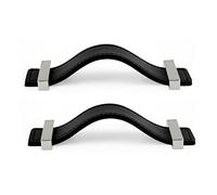 ESTDKMNOS Hidden Kitchen Cupboard Edge Pulls， Leather Furniture Handles 2Pcs Black Concealed Pull Brass Nuts Hole Distance 96-160mm(3,Hole Distance 128mm)