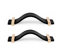ESTDKMNOS Hidden Kitchen Cupboard Edge Pulls， Leather Furniture Handles 2Pcs Black Concealed Pull Brass Nuts Hole Distance 96-160mm(1,Hole Distance 160mm)