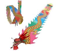 ESTDKMNOS Ribbon with Dragon， Dragon Dance Poi Exercise Ribbon Multicolor 6-12M(Colorful,6 M (20 Ft))