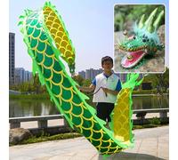 ESTDKMNOS Ribbon with Dragon， Dragon Dance Poi Ribbon With Head For s And Beginners Multicolor 2-5M(Green,5 M (16.4 Ft))