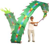 ESTDKMNOS Ribbon with Dragon， Multicolor Dancing Dragon Ribbon Streamers 8-10m(A,10m/32.8ft)