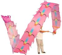 ESTDKMNOS Ribbon with Dragon， Multicolor Dancing Dragon Ribbon Streamers 8-10m(D,10m/32.8ft)