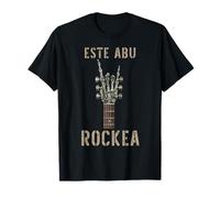 Este Abu Rockea Mano de esqueleto música Rock guitarra T-Shirt