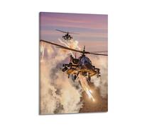 ESTE Armed Helicopter Poster Apache Attack Helicopter Decorative Painting Canvas Wall Artworks Picture 12x18inch(30x45cm)
