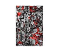 ESTE Burning Charcoal Blazing Red Light Artistic Creation Poster Decorative Painting Canvas Modern Art Picture 12x18inch(30x45cm)
